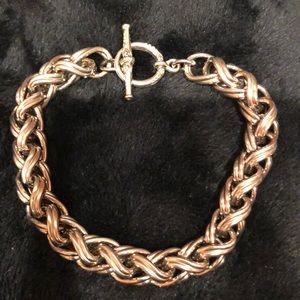 Silver toned toggle bracelet